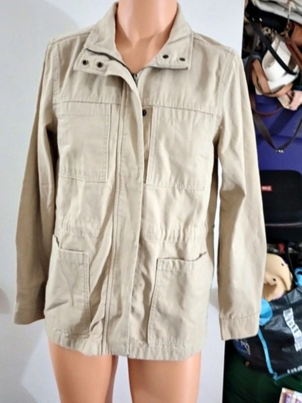Vintage America Utility Jacket in Cream Size Small Like New